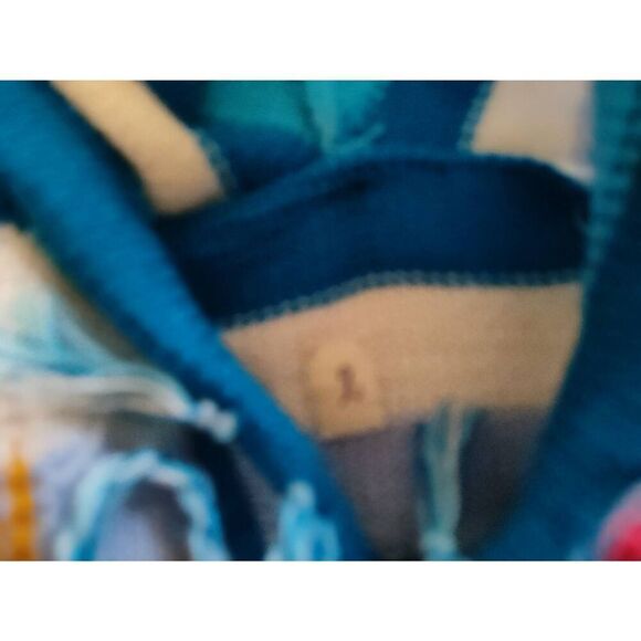 PERUVIAN HAND KNIT PATCHWORK HOODED PULLOVER SWEATER NEW - Picture 8 of 8